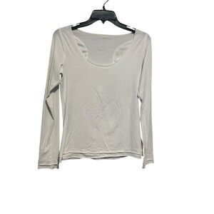 Lululemon Athletic Shirt Womens ~8 White Medium Long‎ Sleeve Casual Scoop #MN5-1